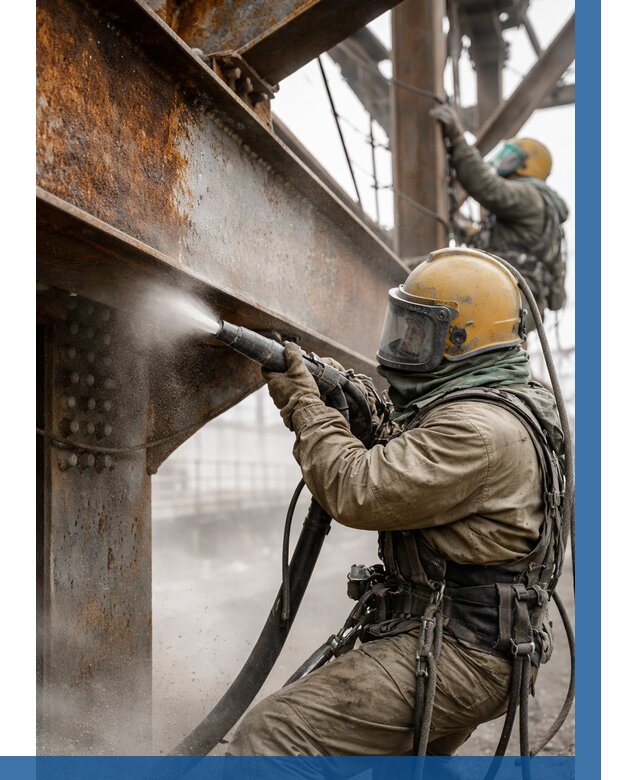 Пескоструйная очистка металлоконструкций в Устях-Илимске по 624 р.  ВЫСОТНИК-Сть