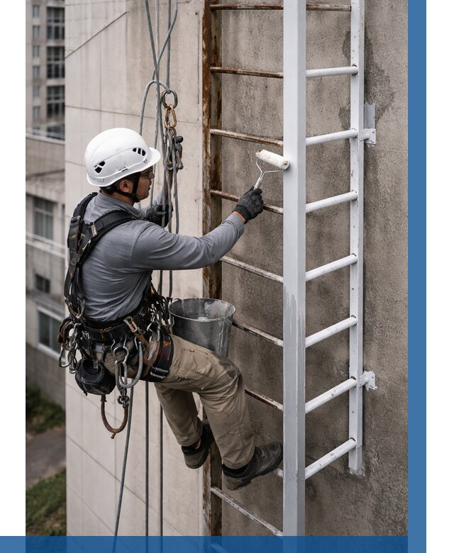 Покраска пожарных лестниц в Устях-Илимске от 4680 р. | ВЫСОТНИК-Сть