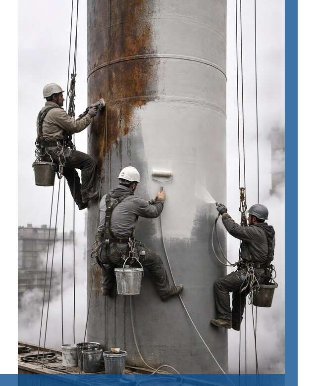 Покраска дымовых труб в Устях-Илимске от 8840 р. | ВЫСОТНИК-Сть