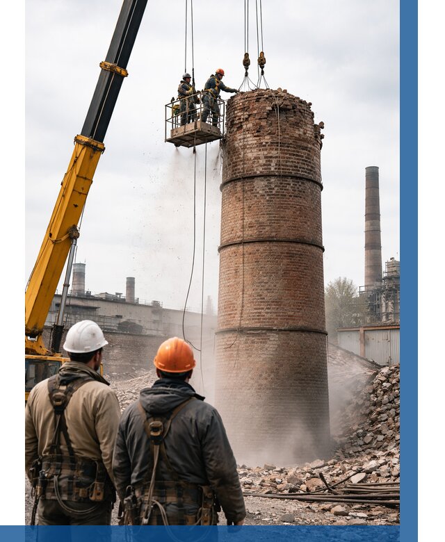 Демонтаж дымовой трубы в Устях-Илимске от 93600 р. | ВЫСОТНИК-Сть, смета