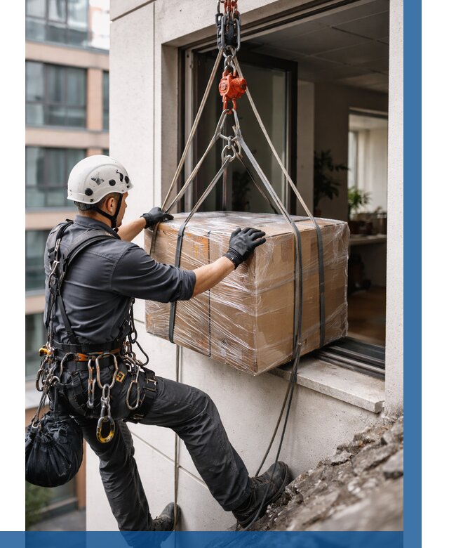 Подъем груза через окно в Устях-Илимске от 4680 р. | ВЫСОТНИК-Сть