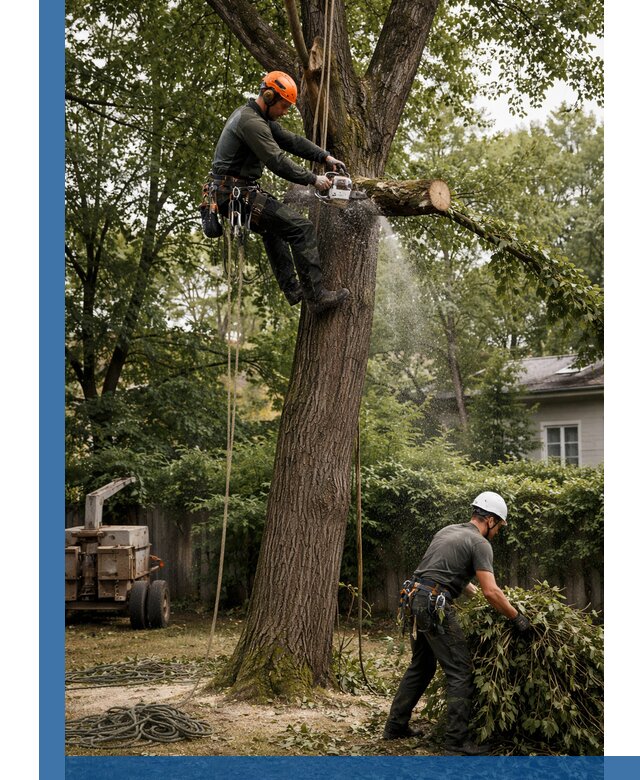 Кронирование деревьев в Устях-Илимске, безопасная высотная обрезка