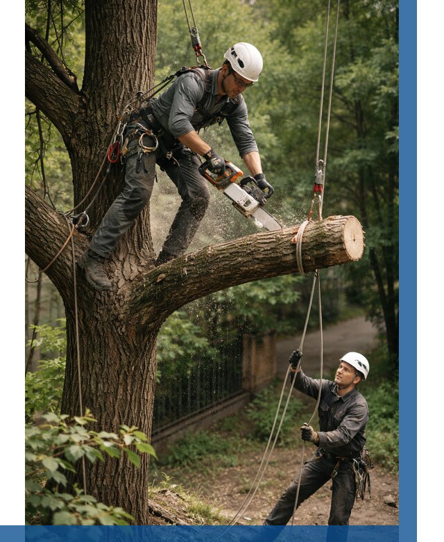 Спил деревьев альпинистами в Устях-Илимске от 8320 р. | ВЫСОТНИК-Сть
