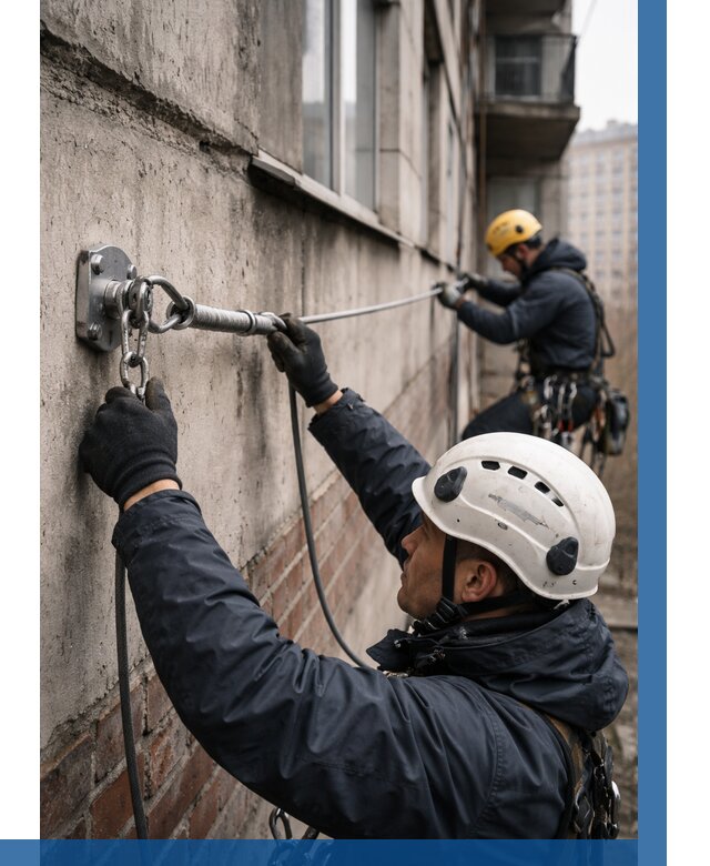 Монтаж анкерных линий в Устях-Илимске от 3120 р. | ВЫСОТНИК-Сть