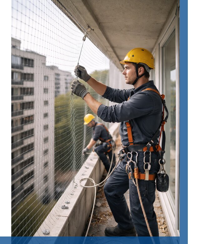 Монтаж сетки от птиц в Устях-Илимске от 4680 р. | ВЫСОТНИК-Сть